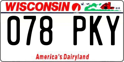 WI license plate 078PKY