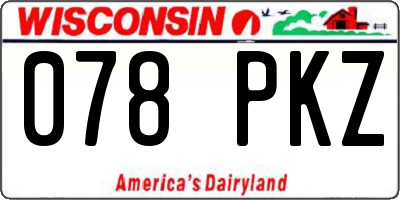 WI license plate 078PKZ