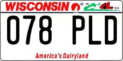 WI license plate 078PLD