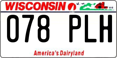 WI license plate 078PLH