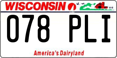 WI license plate 078PLI