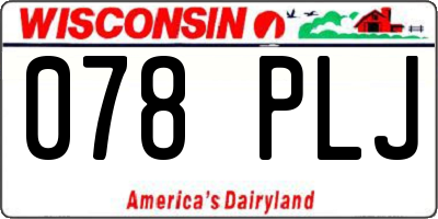 WI license plate 078PLJ