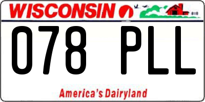 WI license plate 078PLL