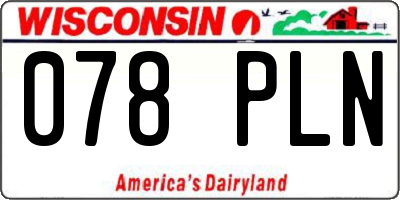 WI license plate 078PLN