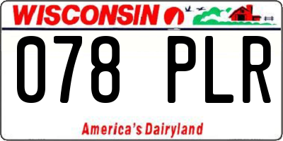 WI license plate 078PLR