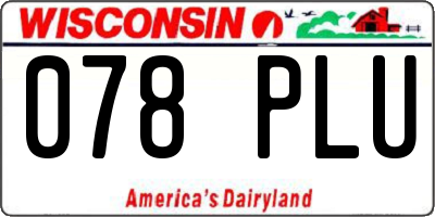WI license plate 078PLU