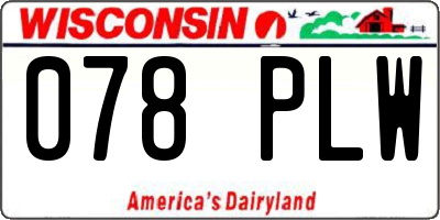 WI license plate 078PLW