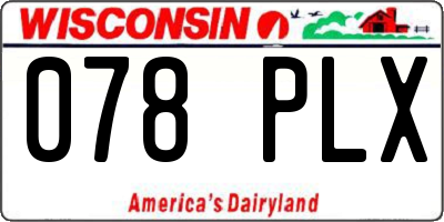 WI license plate 078PLX