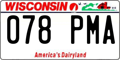 WI license plate 078PMA