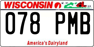 WI license plate 078PMB