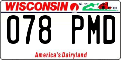 WI license plate 078PMD