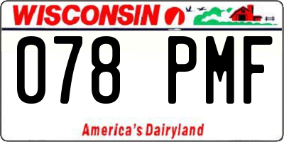 WI license plate 078PMF