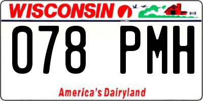 WI license plate 078PMH