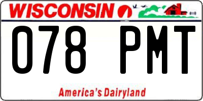 WI license plate 078PMT