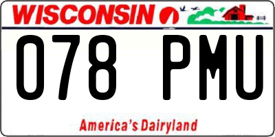 WI license plate 078PMU