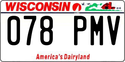 WI license plate 078PMV