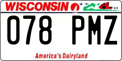 WI license plate 078PMZ