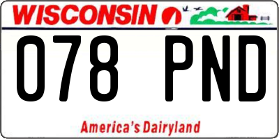 WI license plate 078PND