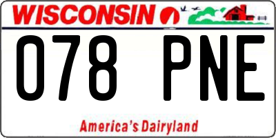 WI license plate 078PNE