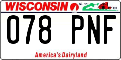 WI license plate 078PNF