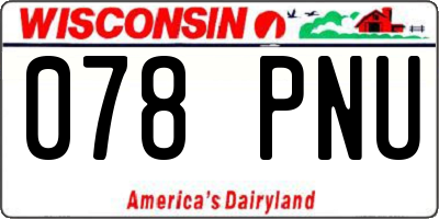 WI license plate 078PNU