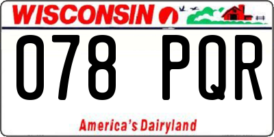 WI license plate 078PQR