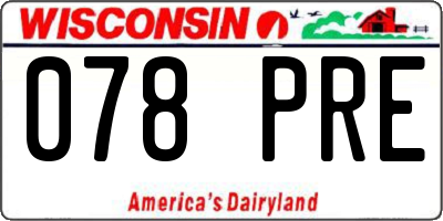 WI license plate 078PRE