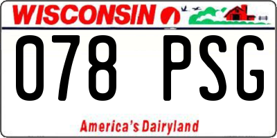 WI license plate 078PSG