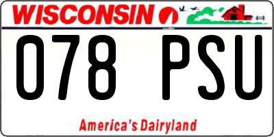 WI license plate 078PSU