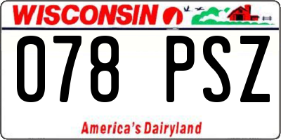 WI license plate 078PSZ