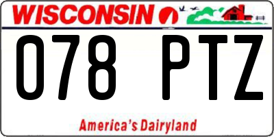 WI license plate 078PTZ