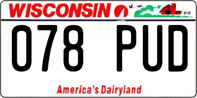 WI license plate 078PUD