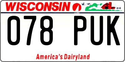 WI license plate 078PUK