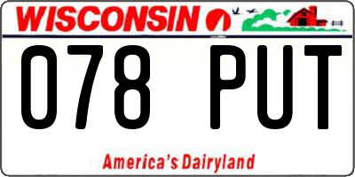 WI license plate 078PUT