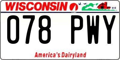 WI license plate 078PWY