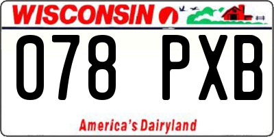 WI license plate 078PXB