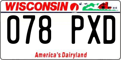 WI license plate 078PXD