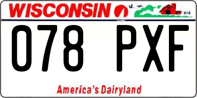 WI license plate 078PXF