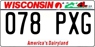 WI license plate 078PXG