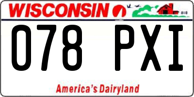 WI license plate 078PXI