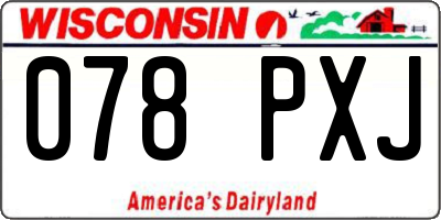 WI license plate 078PXJ