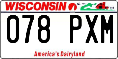 WI license plate 078PXM