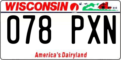 WI license plate 078PXN