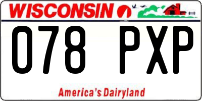 WI license plate 078PXP