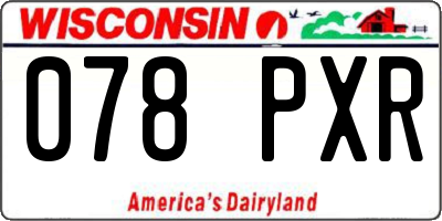 WI license plate 078PXR