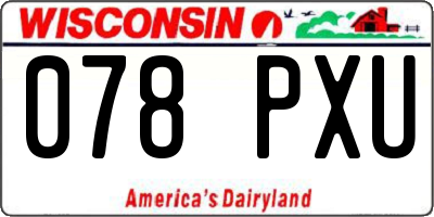 WI license plate 078PXU