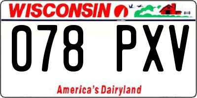 WI license plate 078PXV