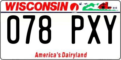 WI license plate 078PXY
