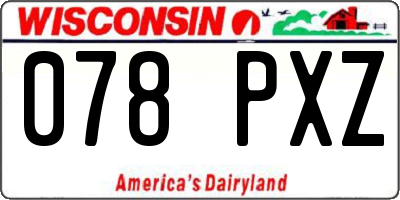 WI license plate 078PXZ