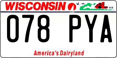 WI license plate 078PYA